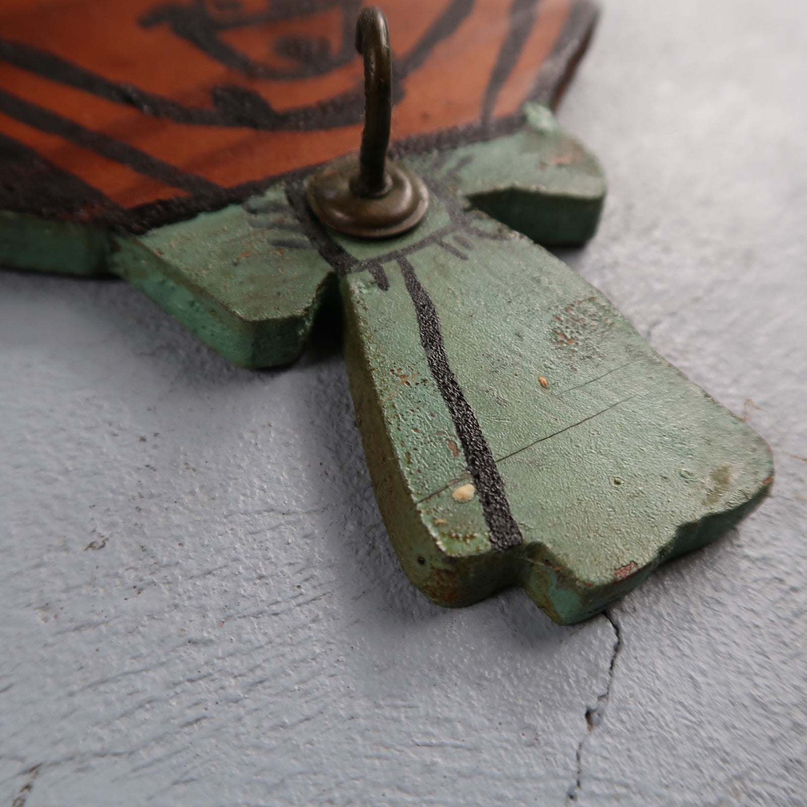 Vintage Three Little Pigs Wood Cutouts Hand Painted Wall Plaques Tie Hanger Hook
