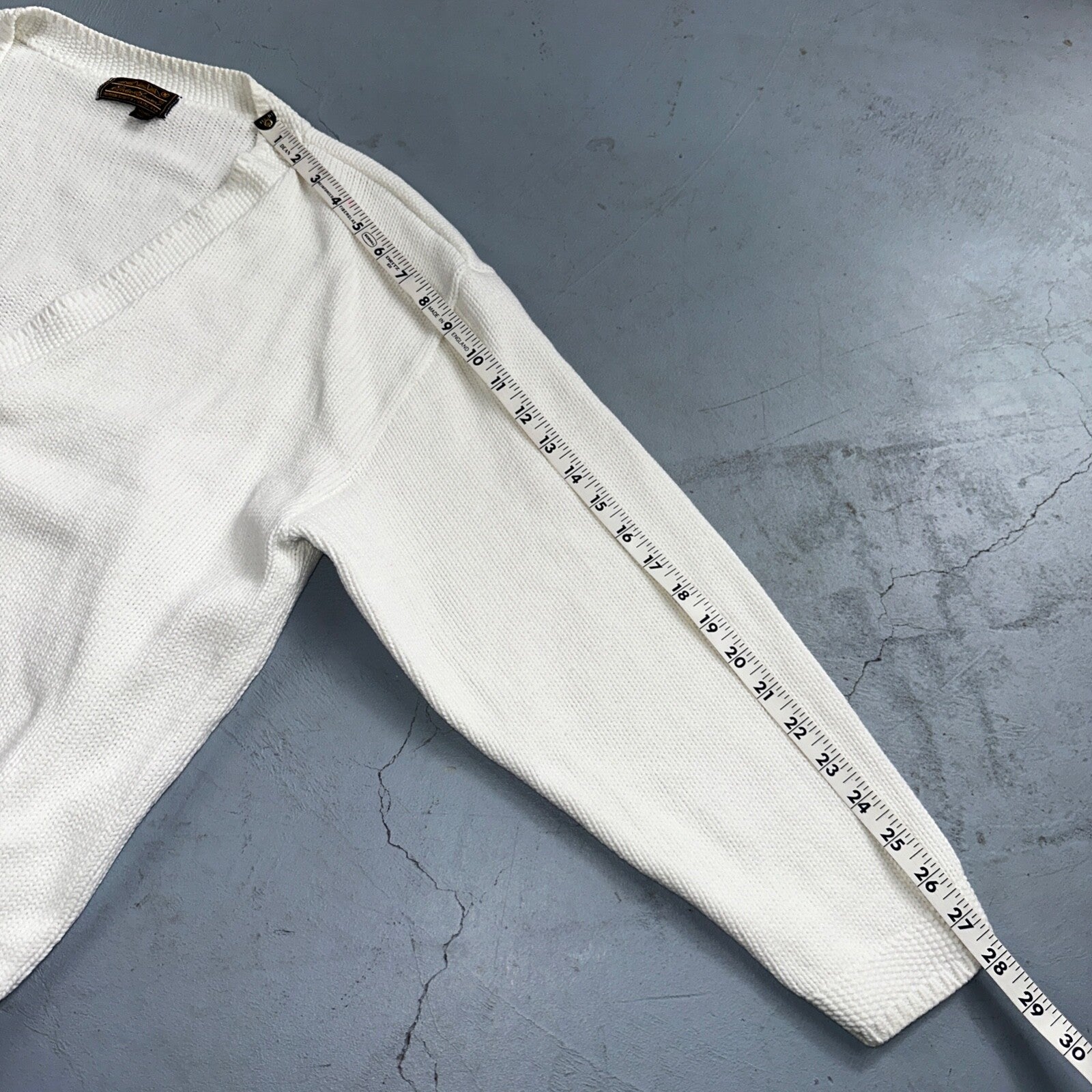 Vintage Eddie Bauer Sweater Cardigan Womens L Fair Isle Cotton White Basic