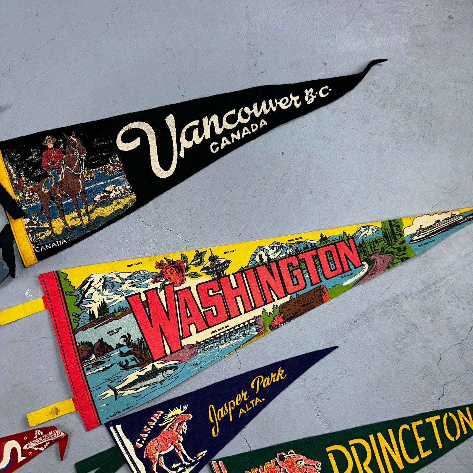 VTG Pennant 1930s 1940s Princeton Collection of 9 Lot Rare Football Antique