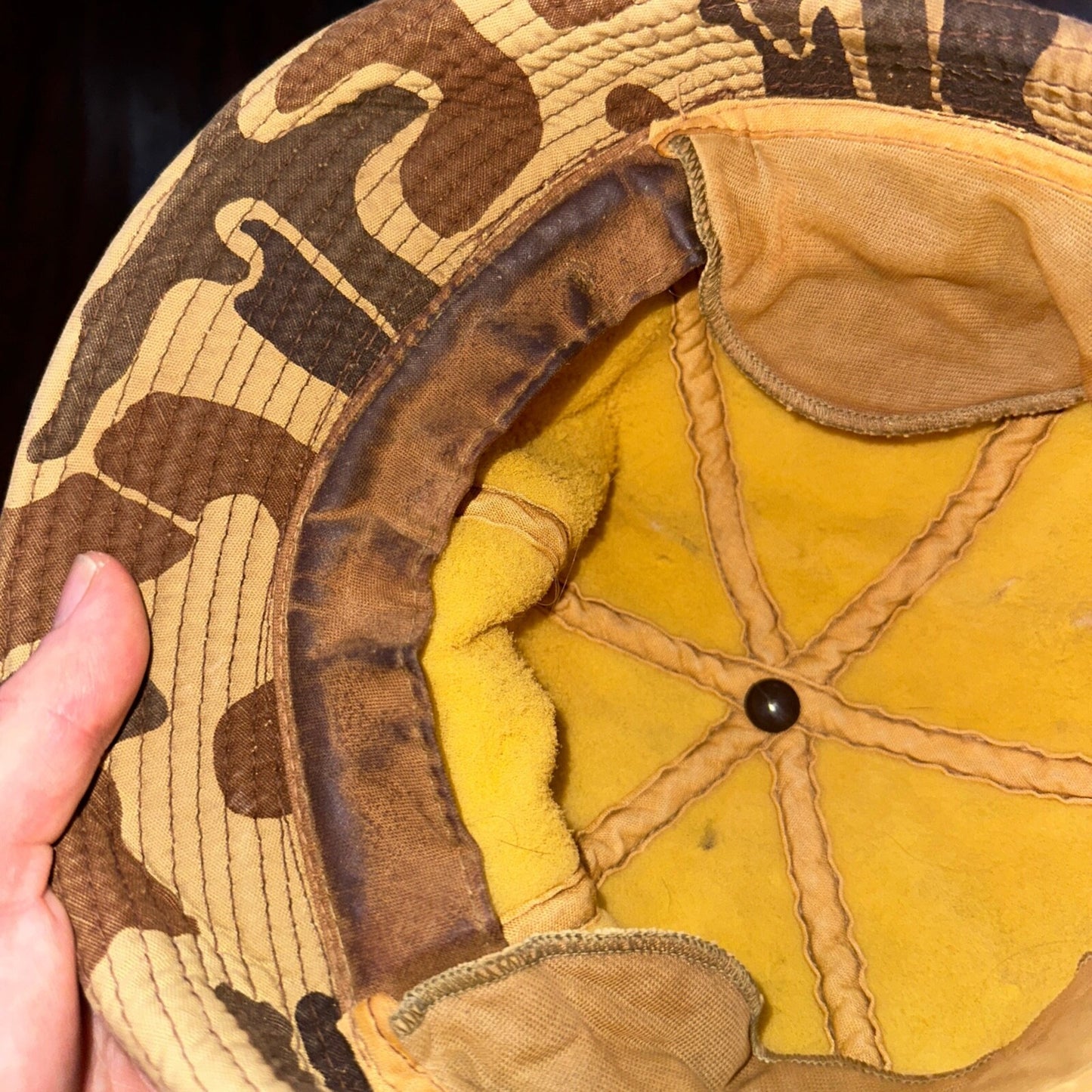 Frogskin Hunting 70s Fisherman Vintage Hat Bucket POST WWII Frog Skin USMC Camo