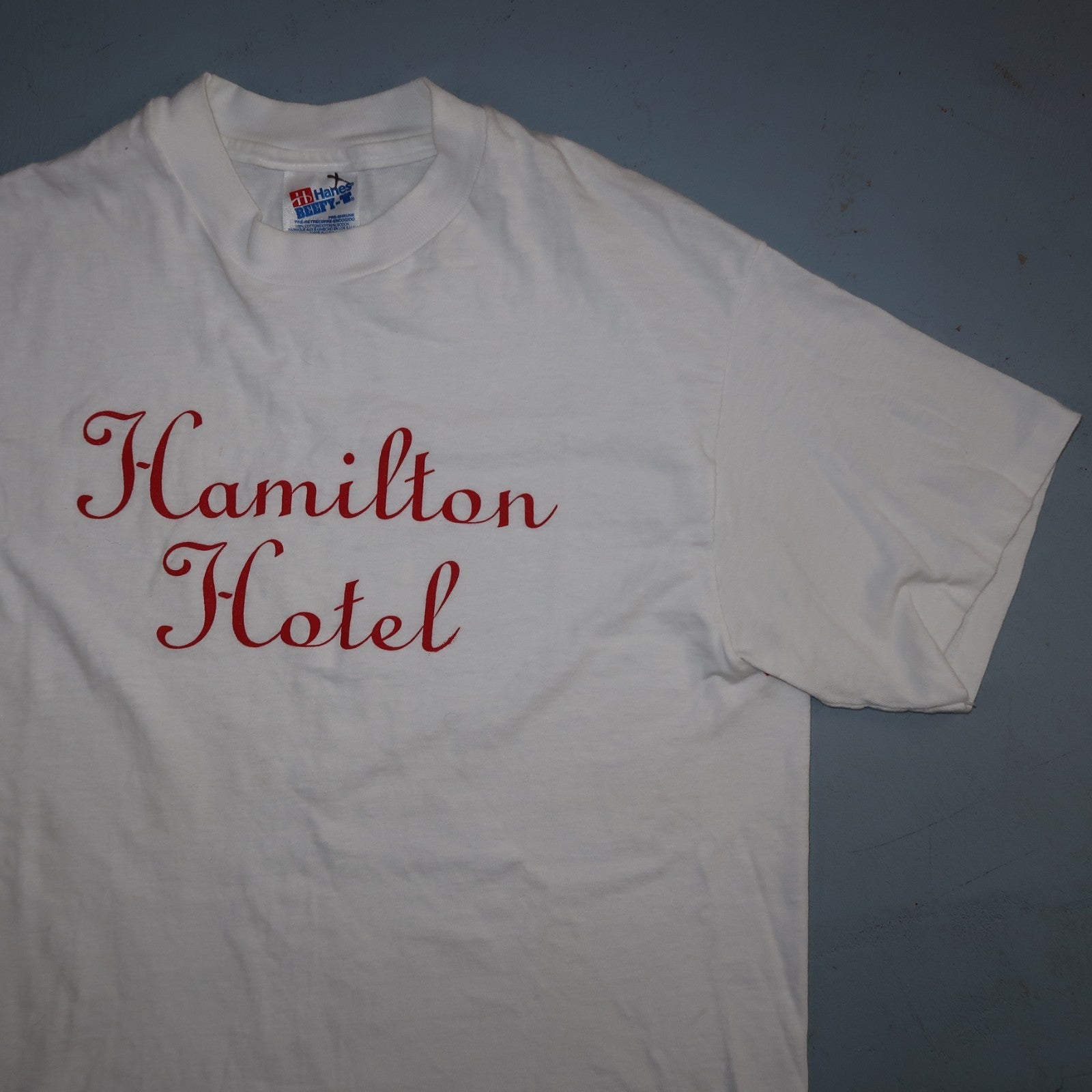 Hanes Hamilton Hotel VTG T Shirt Washington DC NYC 80s White T Shirt Graphic