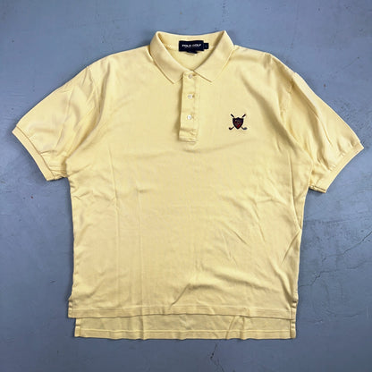 Polo Ralph Lauren Yellow Large Cotton Vintage Made USA Golf Polo Shirt