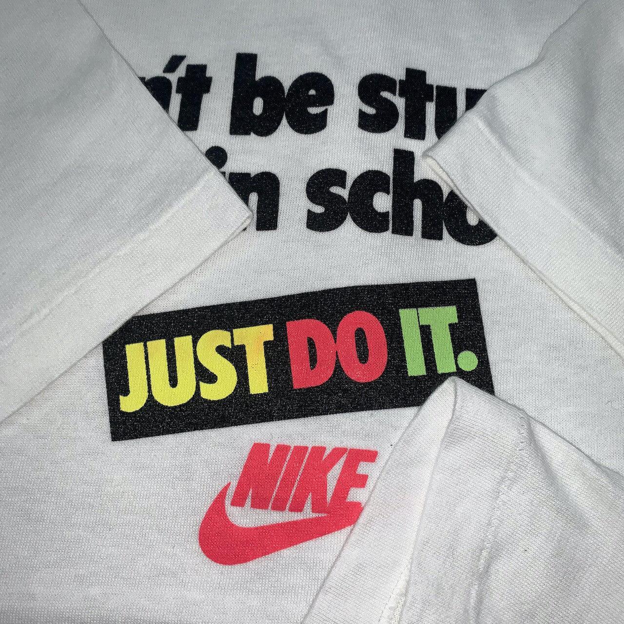 Nike Vintage T Shirt Mens L Stay In School Dunks Don't Be Stupid 90s Gray DARE