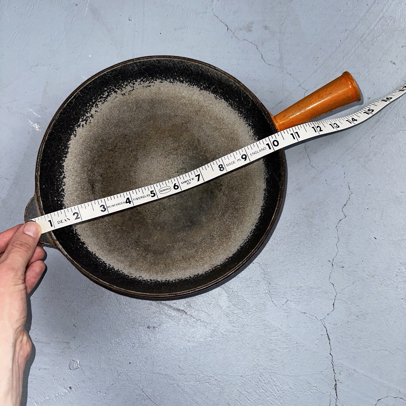 Le Creuset Cast Iron Enamel Cousances No. 24 Skillet Missing Handle Pan