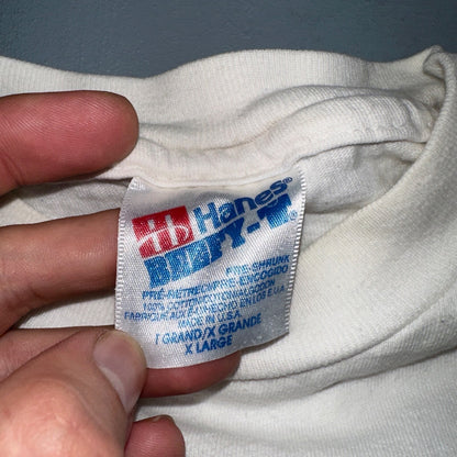 Cowboy Up Hanes Rare 90s VTG T Shirt Rodeo USA America Cow Boots Country Photo