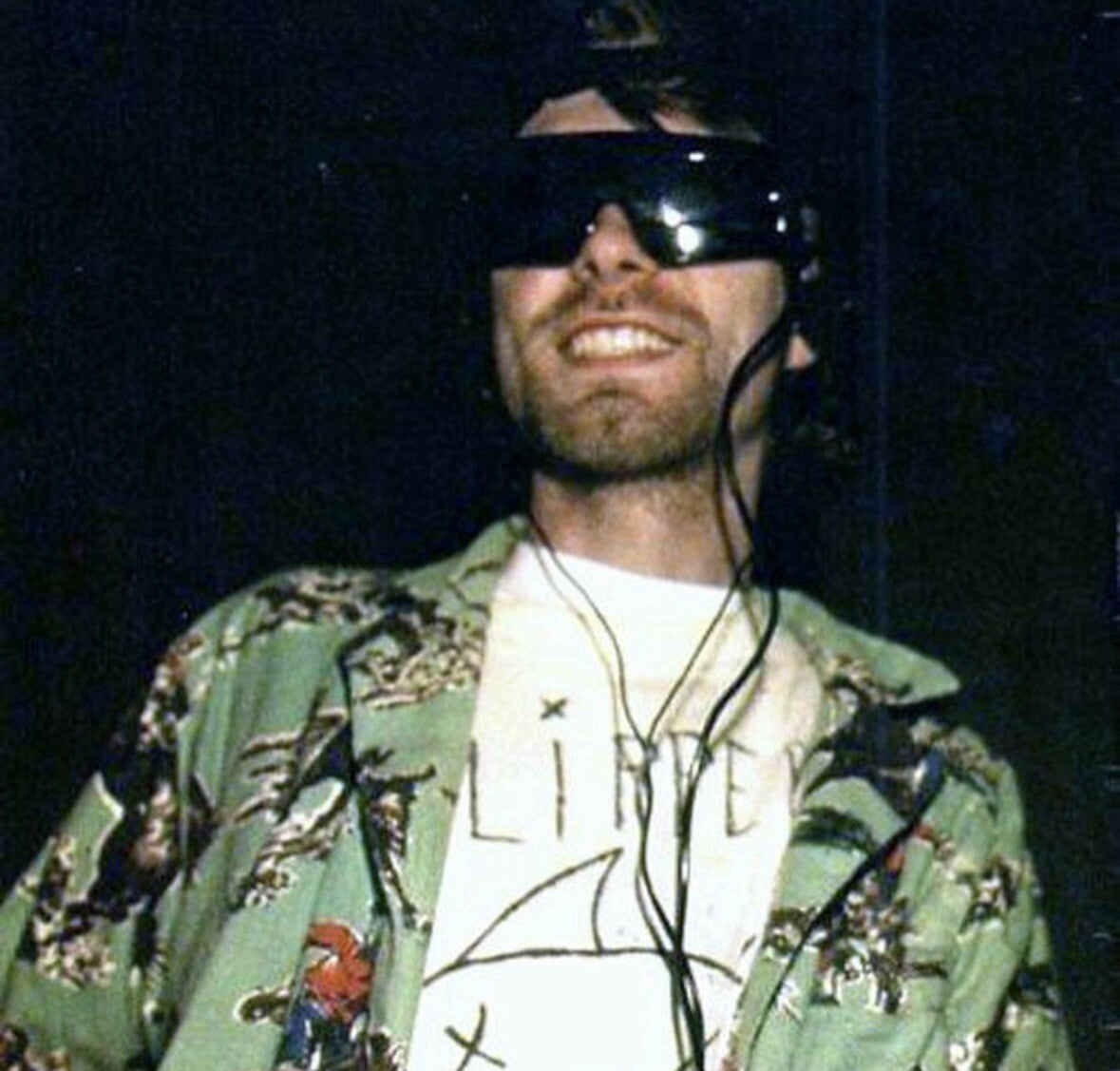 Nick & Nora Cowboy Pajama Shirt M Green Flannel Kurt Cobain USA 90s Nirvana T