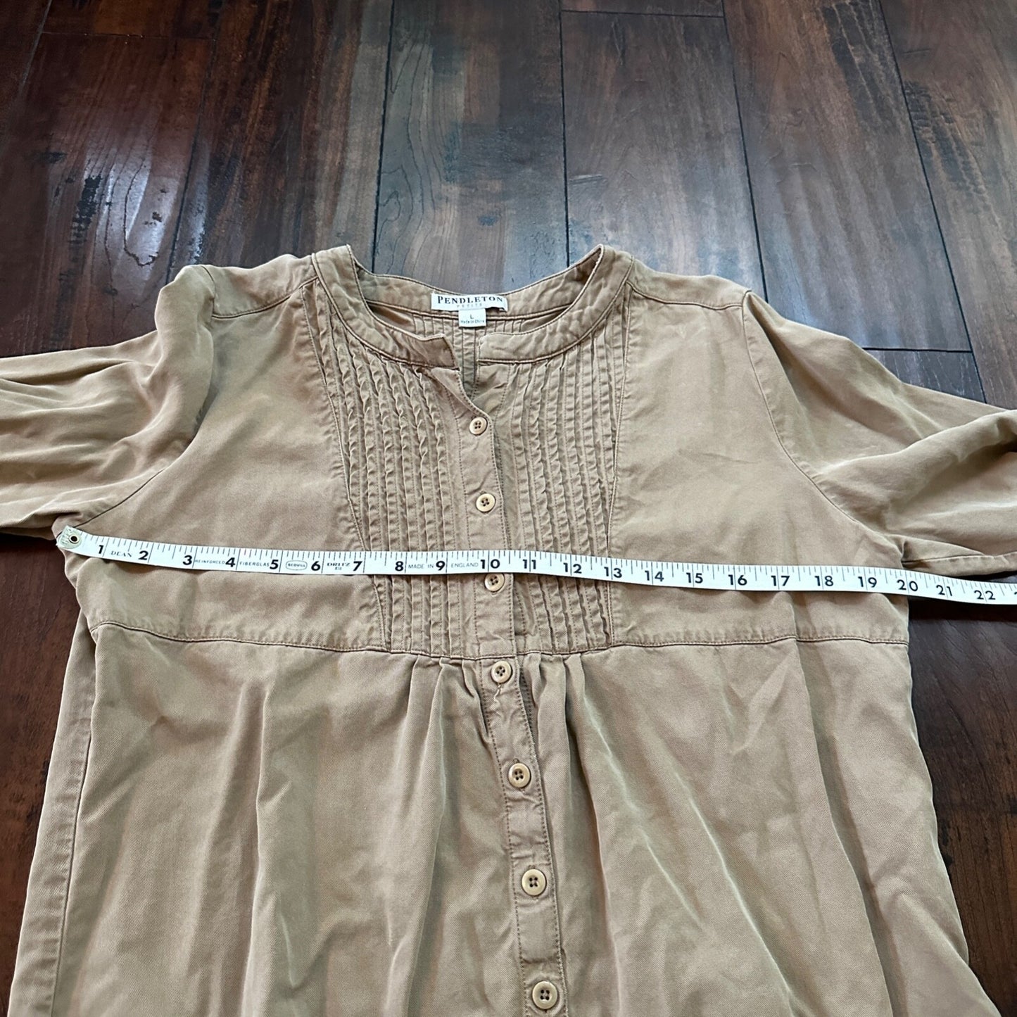 Pendleton Petite Women Jacket Crop Swing Blazer Size Large Cute Tan Brown