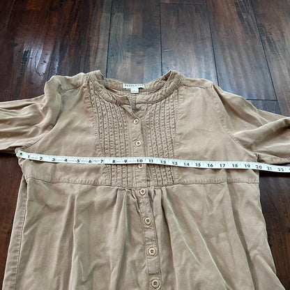 Pendleton Petite Women Jacket Crop Swing Blazer Size Large Cute Tan Brown