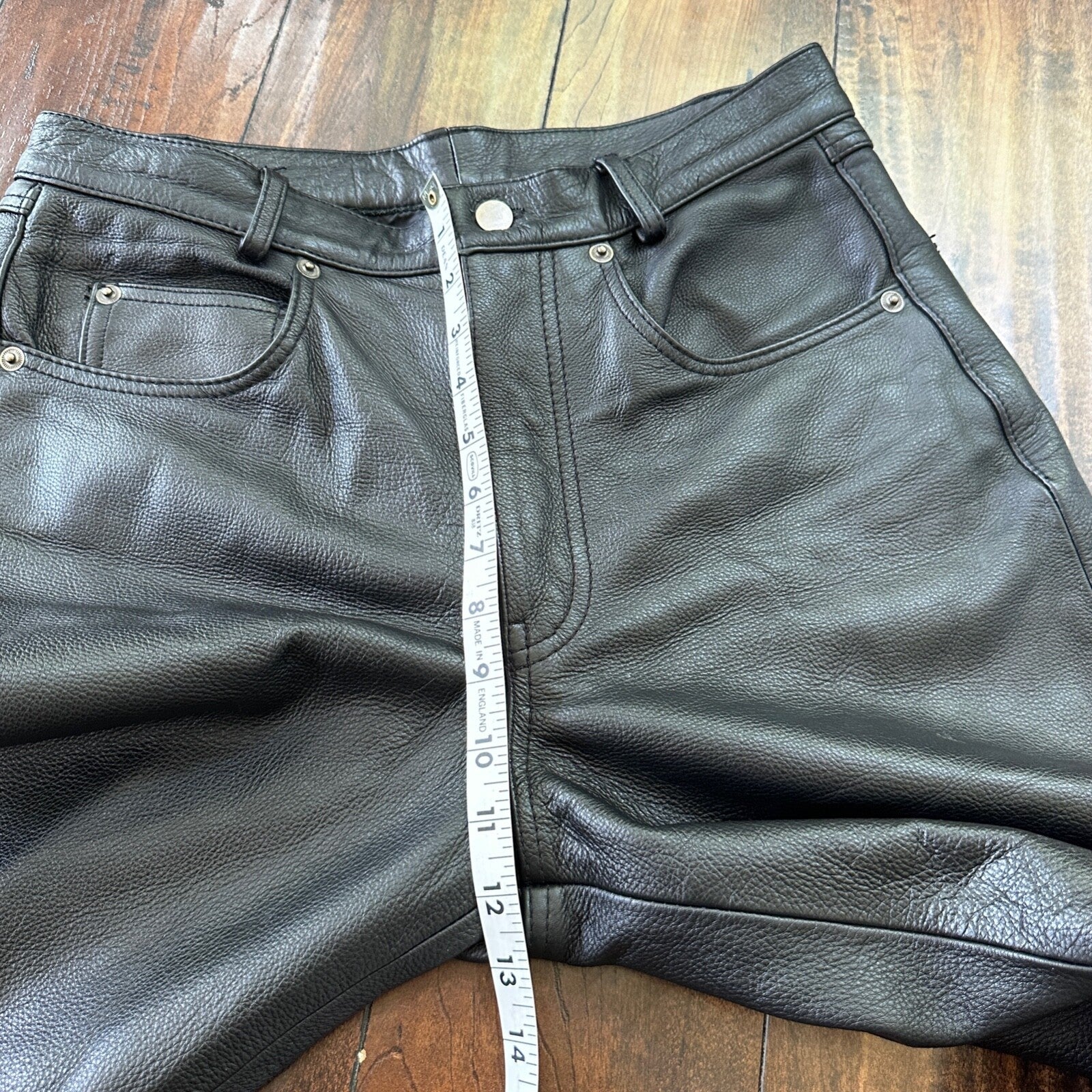 Vintage Wilsons Men's Lined Black Heavy Leather Pants Size 32 Act 30x29 Biker