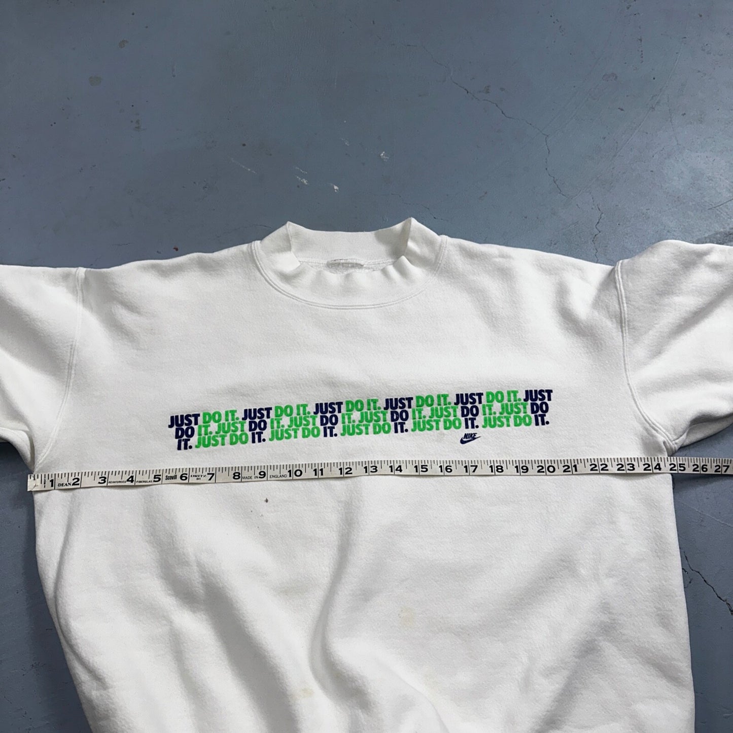 Nike VTG 90s Sweatshirt Crewneck Just Do It USA Logo 1990s White Jumper Gym