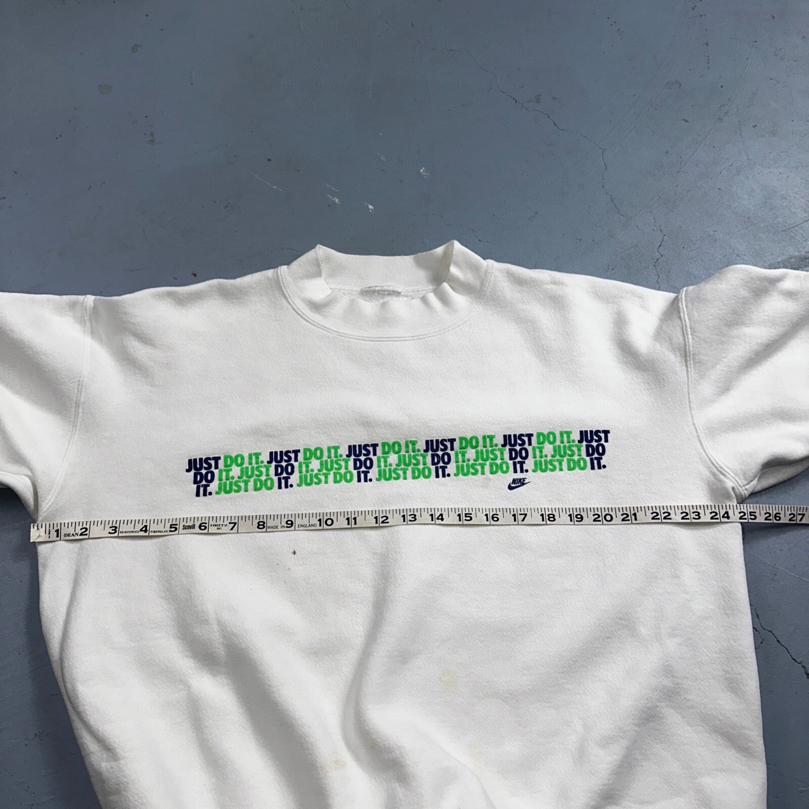 Nike VTG 90s Sweatshirt Crewneck Just Do It USA Logo 1990s White Jumper Gym