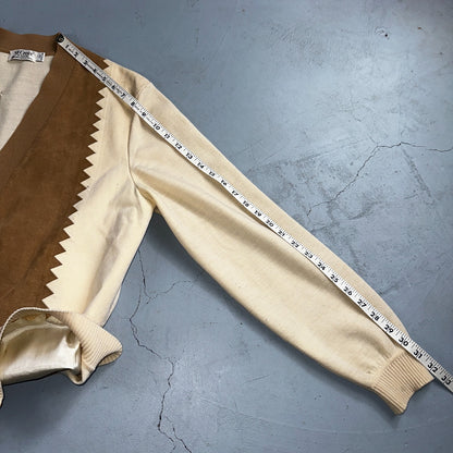 VTG St. Croix Knits Zephyr Wool Cardigan Size L Ivory Old Money Academia Preppy