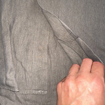 Cotton Reel Men's Long Sleeve Button Down Shirt Size L Brown Gray VTG 90s Canada