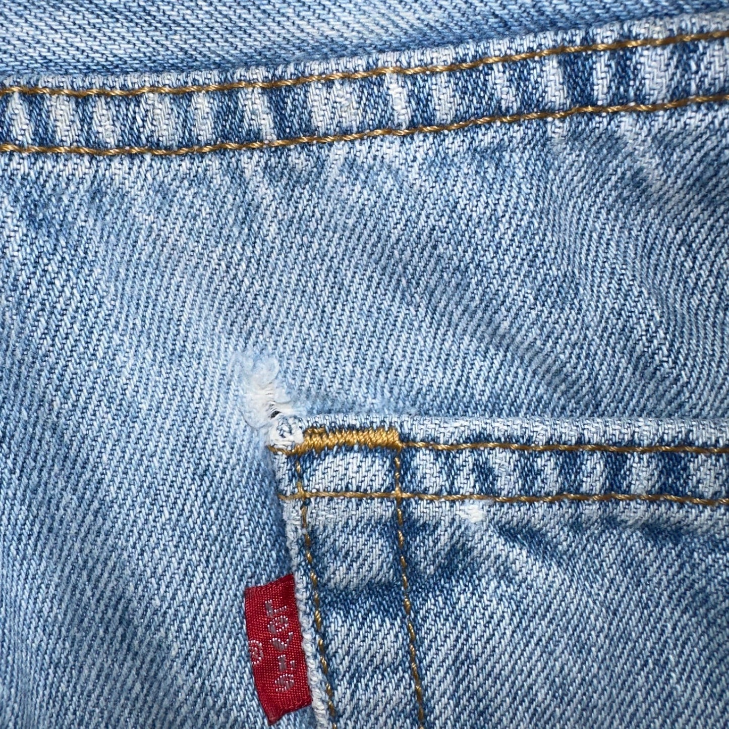 Levis 501 Vintage Y2K 90s XX Straight Leg Jeans Blue Light Wash 35x32 Act 32x29