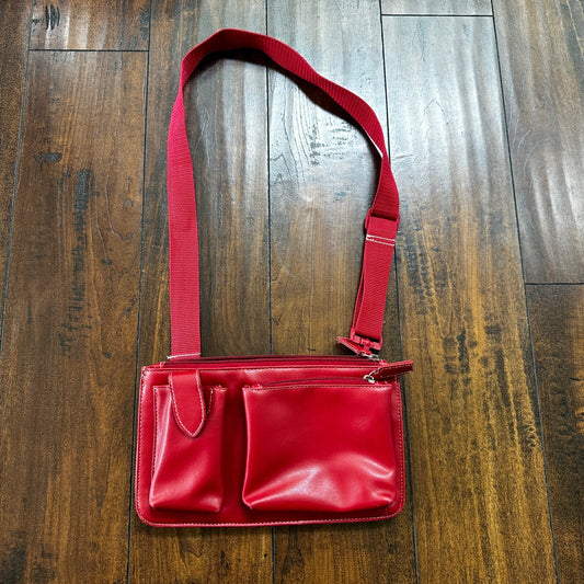 Women’s Crossbody Bag Medium Pockets Purse RED Color VTG 1980s 80s
