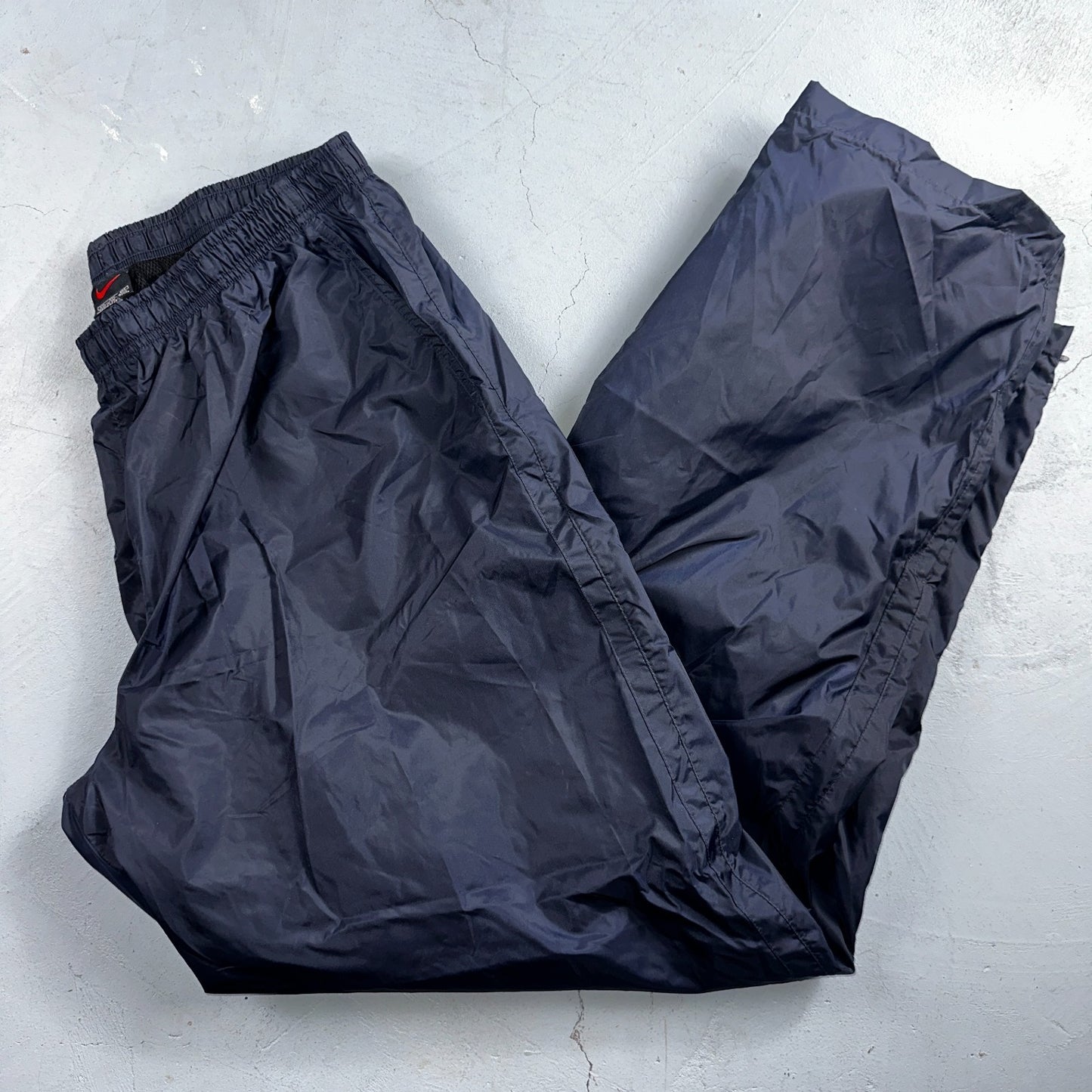 Nike VTG 90s Windbreaker Track Pants Ankle Zip Netted Blue 1990s Essential