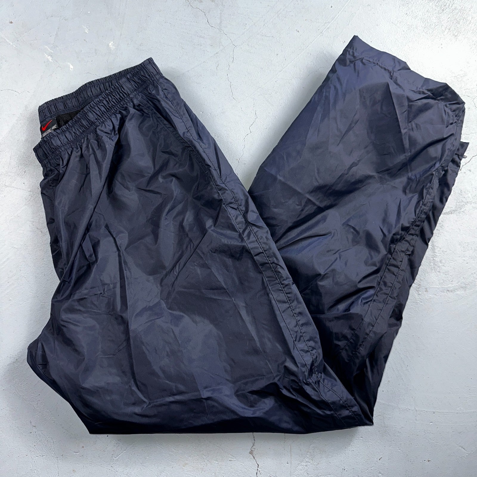 Nike VTG 90s Windbreaker Track Pants Ankle Zip Netted Blue 1990s Essential