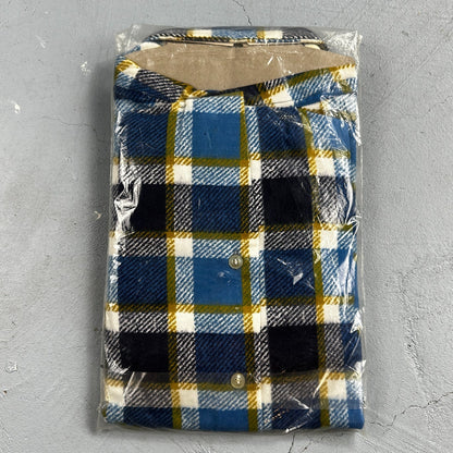 Deadstock VTG WASH N WEAR Button Down Shirt 50s 60s Shadow Plaid Rockabilly