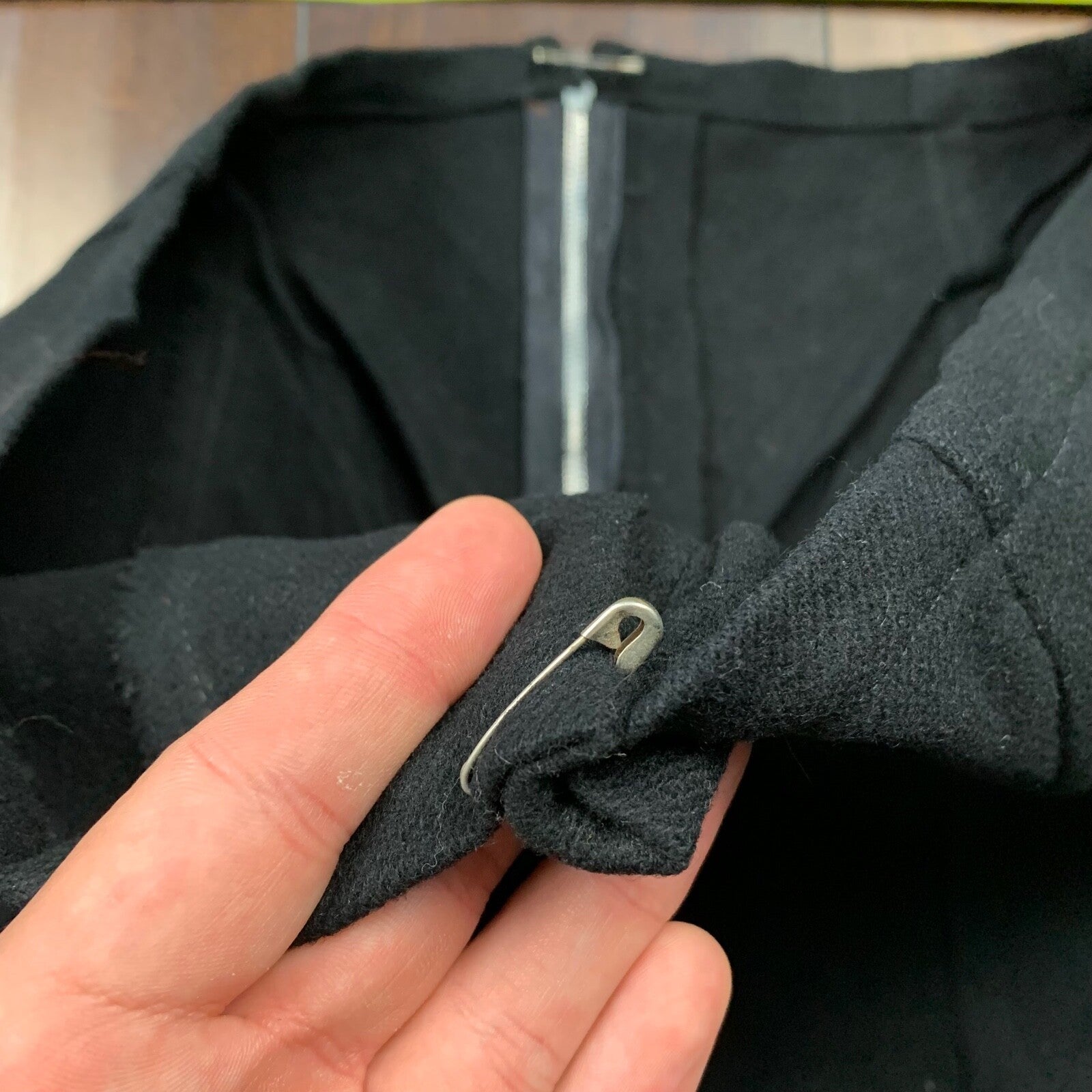 Vintage USA Rockabilly Womens Dress Black Skirt 60s 70s Top Bottom Sanforized