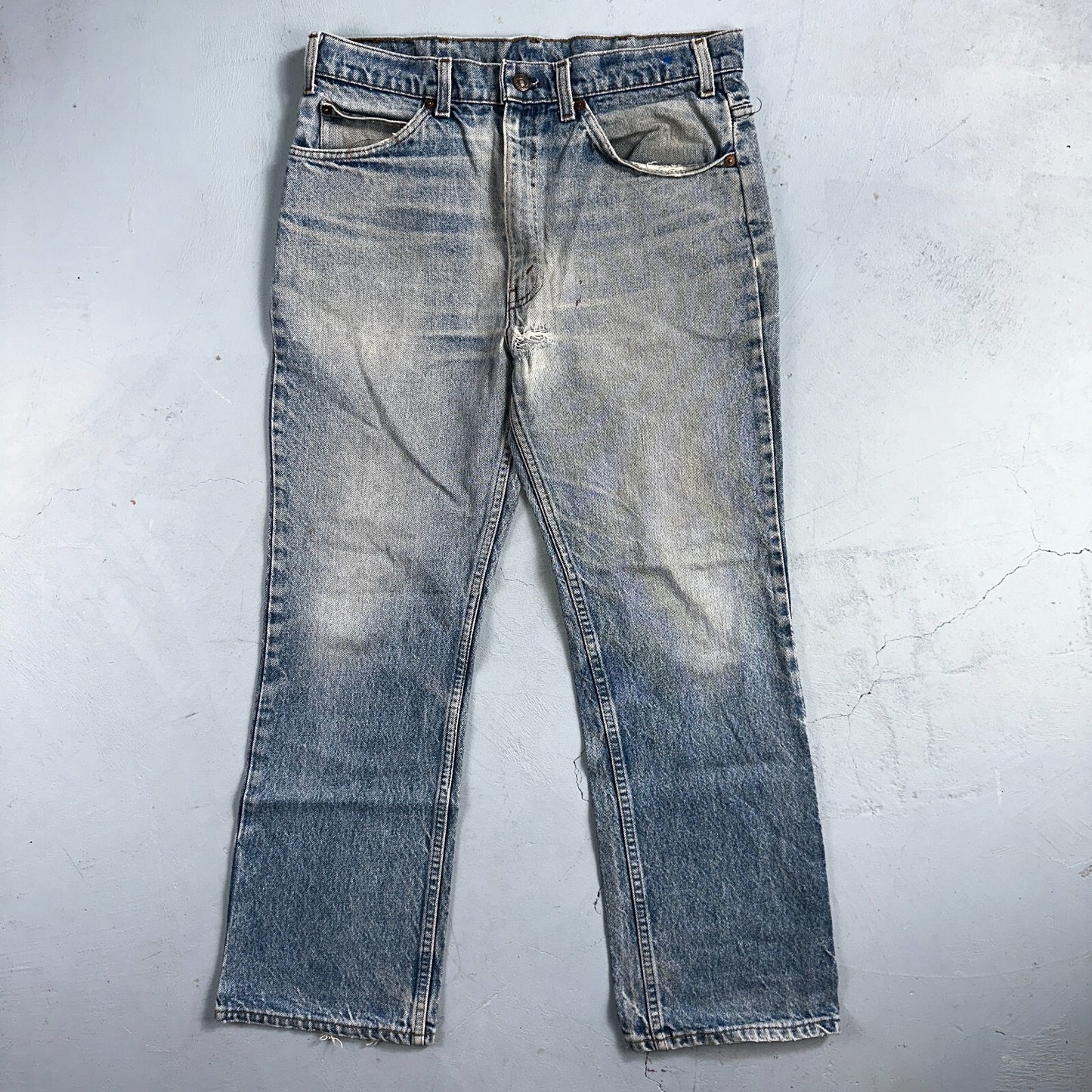 Levis 517 Vintage 80s USA Orange Tab Bootcut Flare Blue Worn Jeans Act 32x27