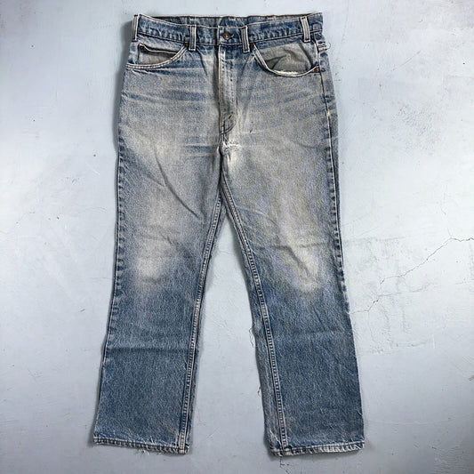 Levis 517 Vintage 80s USA Orange Tab Bootcut Flare Blue Worn Jeans Act 32x27