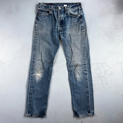Levis 501 Vintage 90s Y2K XX Straight Leg Jeans Blue Med Wash 34x38 Act 31x32