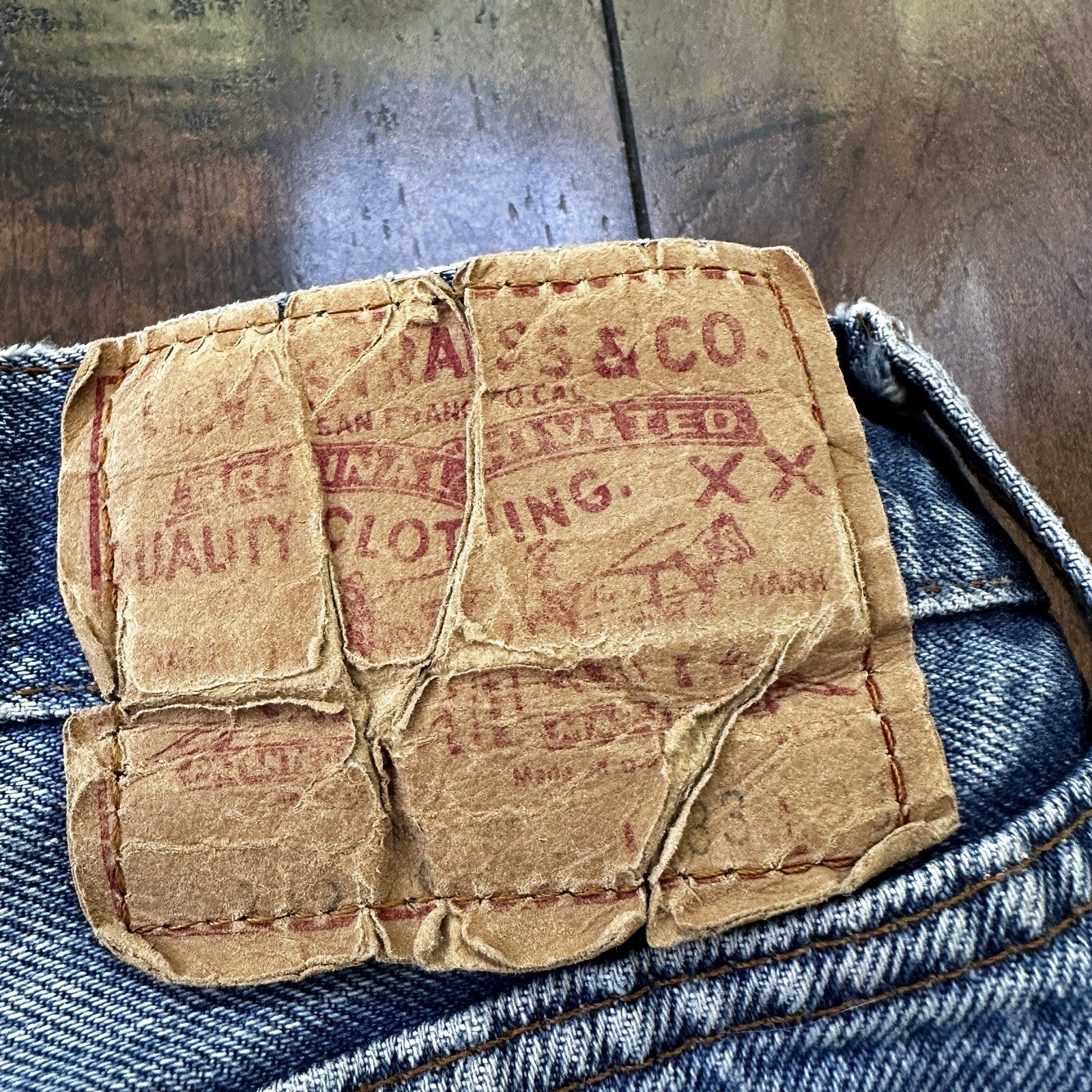 Levis Vintage 80s Redline Selvedge USA 501 XX Jeans Light Wash 33x36 Act 30x34