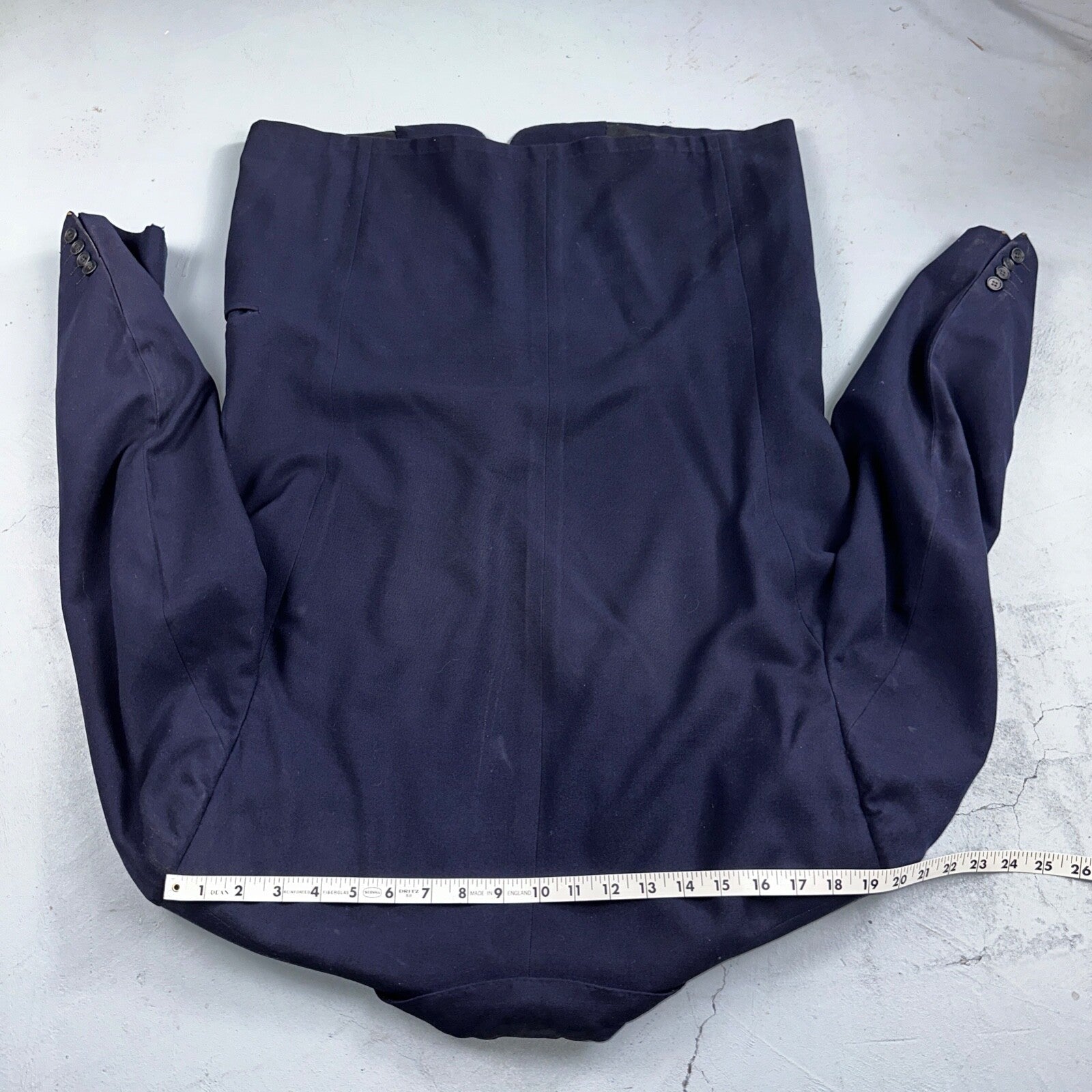 VTG Mens 2 PC Suit 42 Jacket Coat Pants Blue Rockabilly 1950s Thrashed Ripped