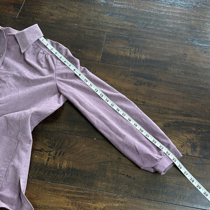 VTG Marty Gutmacker Soft Purple Button Down Shirt Disco Blouse Rockabilly 60s