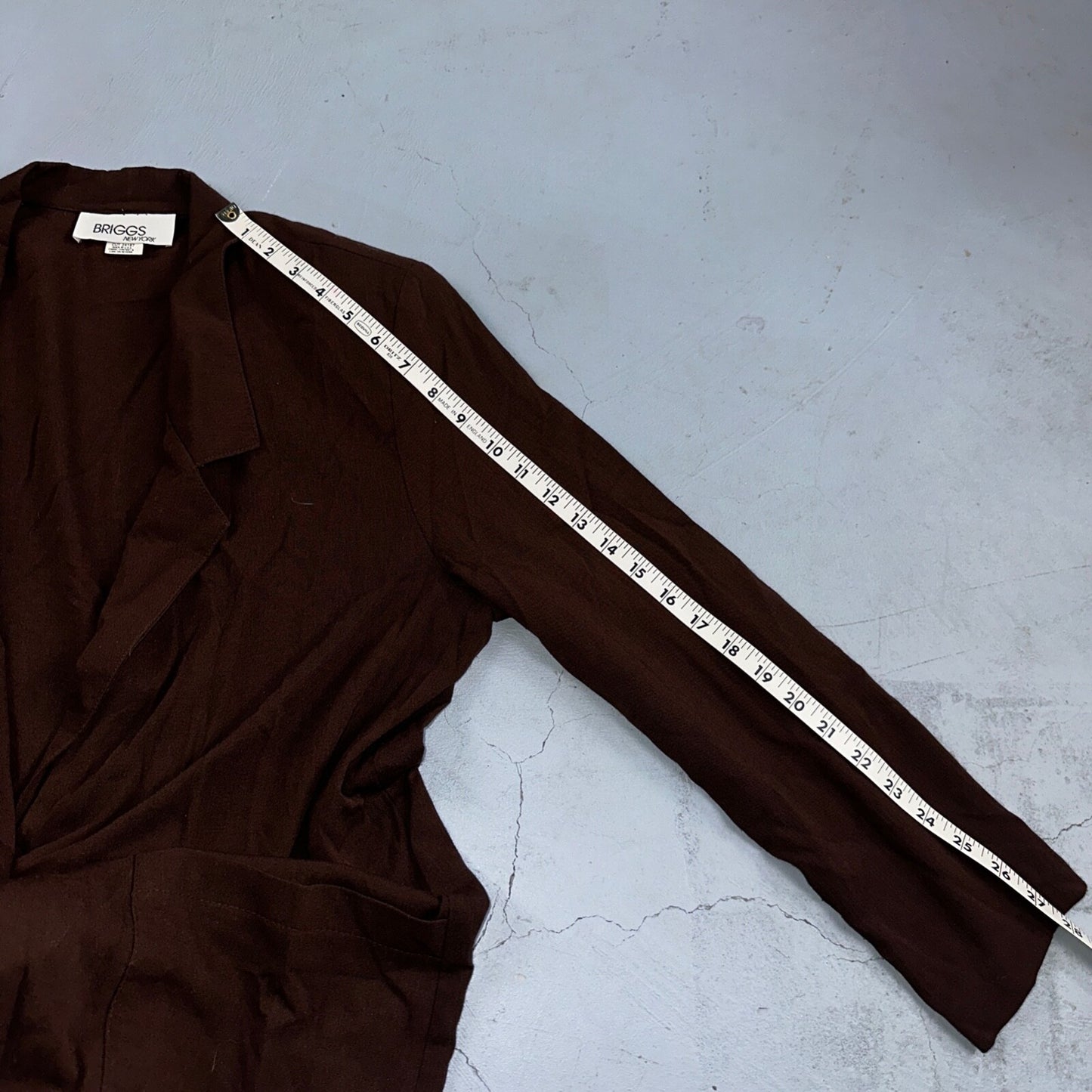 Briggs New York 2 Pc Womens 12 Brown Stretch Pants Blazer Vintage USA 80s