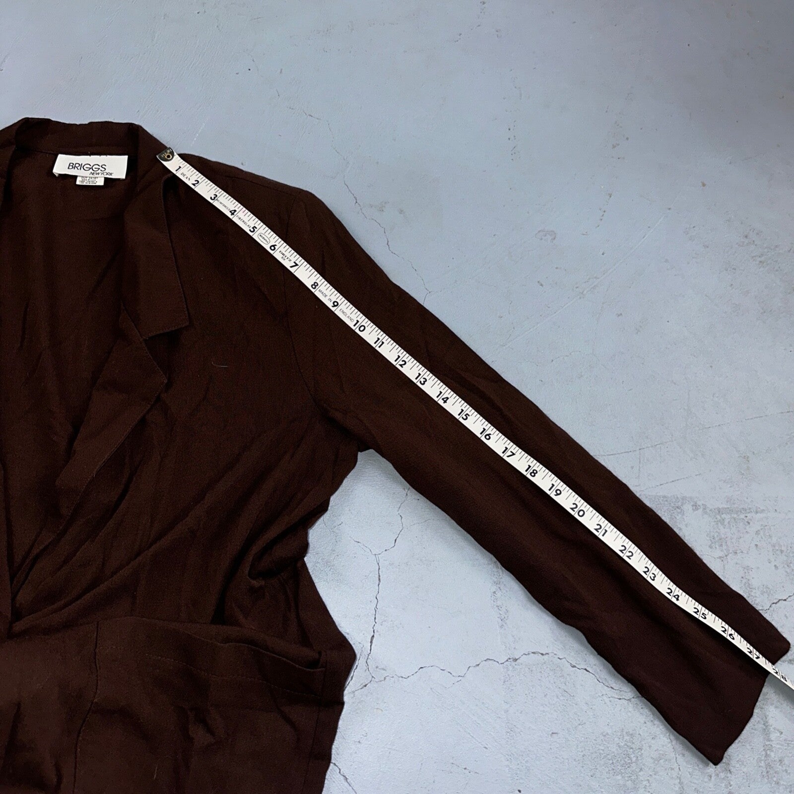 Briggs New York 2 Pc Womens 12 Brown Stretch Pants Blazer Vintage USA 80s