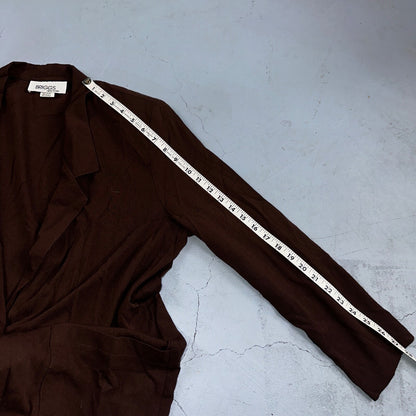 Briggs New York 2 Pc Womens 12 Brown Stretch Pants Blazer Vintage USA 80s