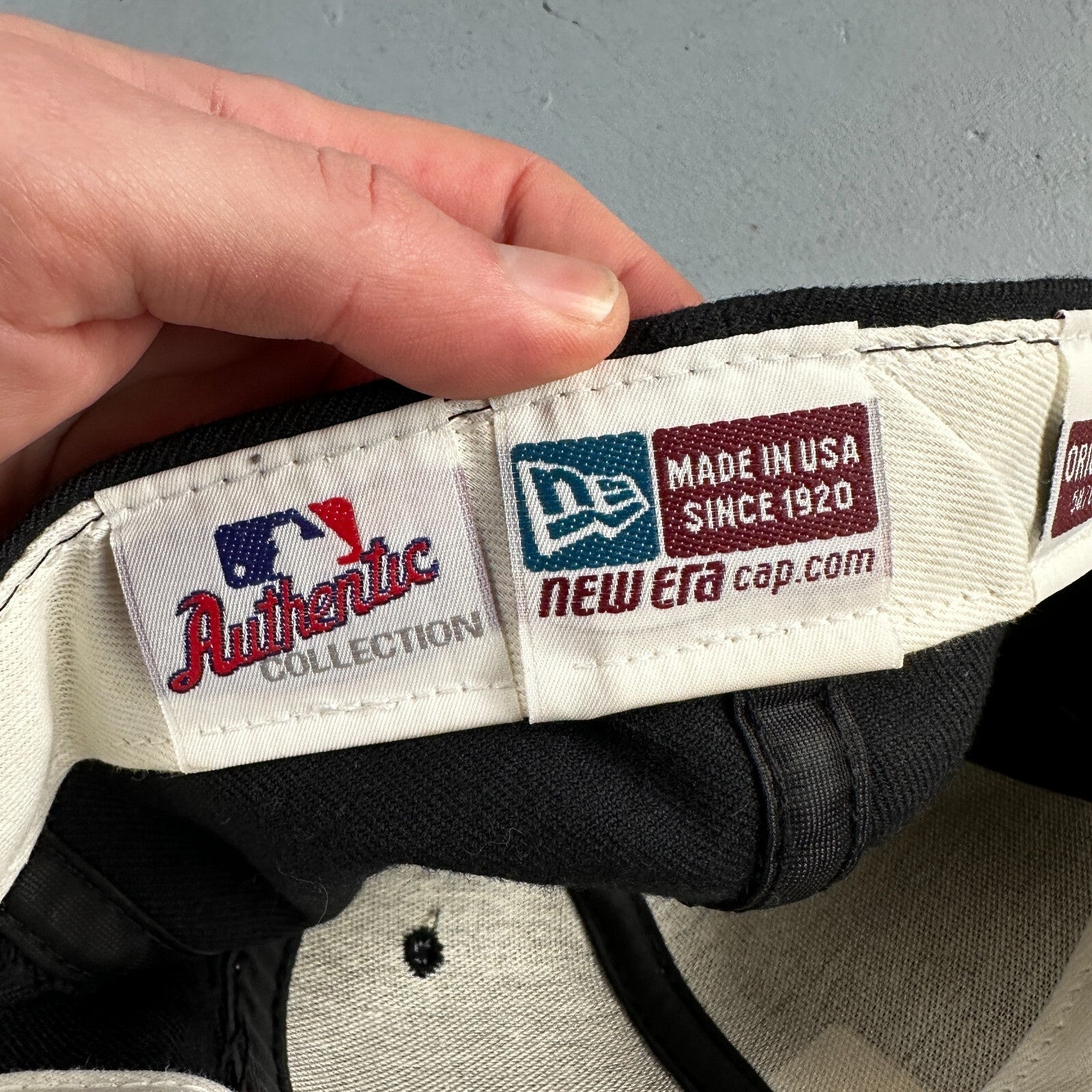 Vintage New Era Major League Baseball Wool MLB Umpire Hat Cap Mens 7 3/8 USA