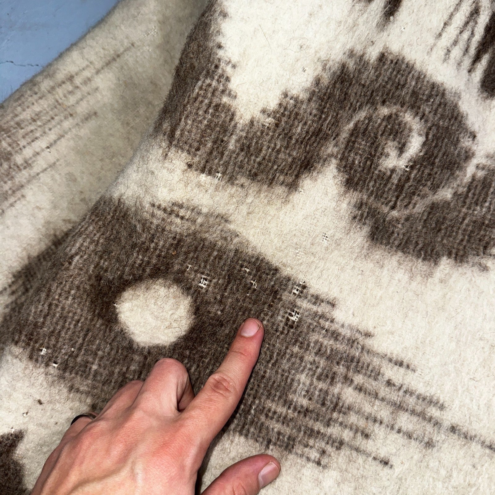 1970s Wool Lama Bird Coat Mens Jacket Size L Sweater Button Up 70s Rockabilly