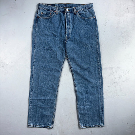 Levis 501 Vintage 90s USA XX Straight Leg Jeans Blue Med Wash 38x30 Act 36x29