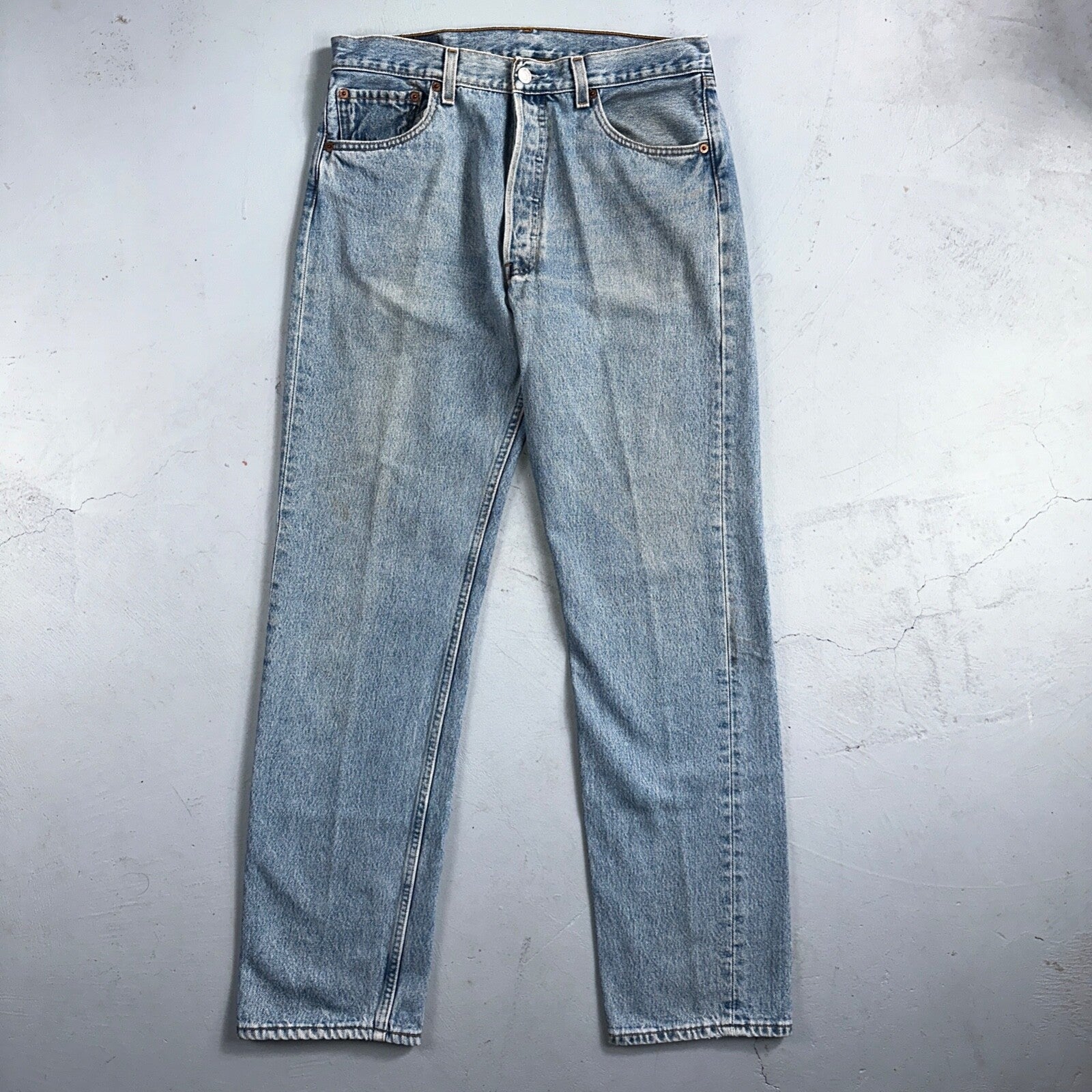 Levis 501 Vintage 90s Mexico Straight Leg Jeans 34x34 Y2K Light Wash Act 31x30