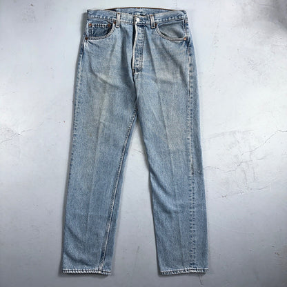Levis 501 Vintage 90s Mexico Straight Leg Jeans 34x34 Y2K Light Wash Act 31x30