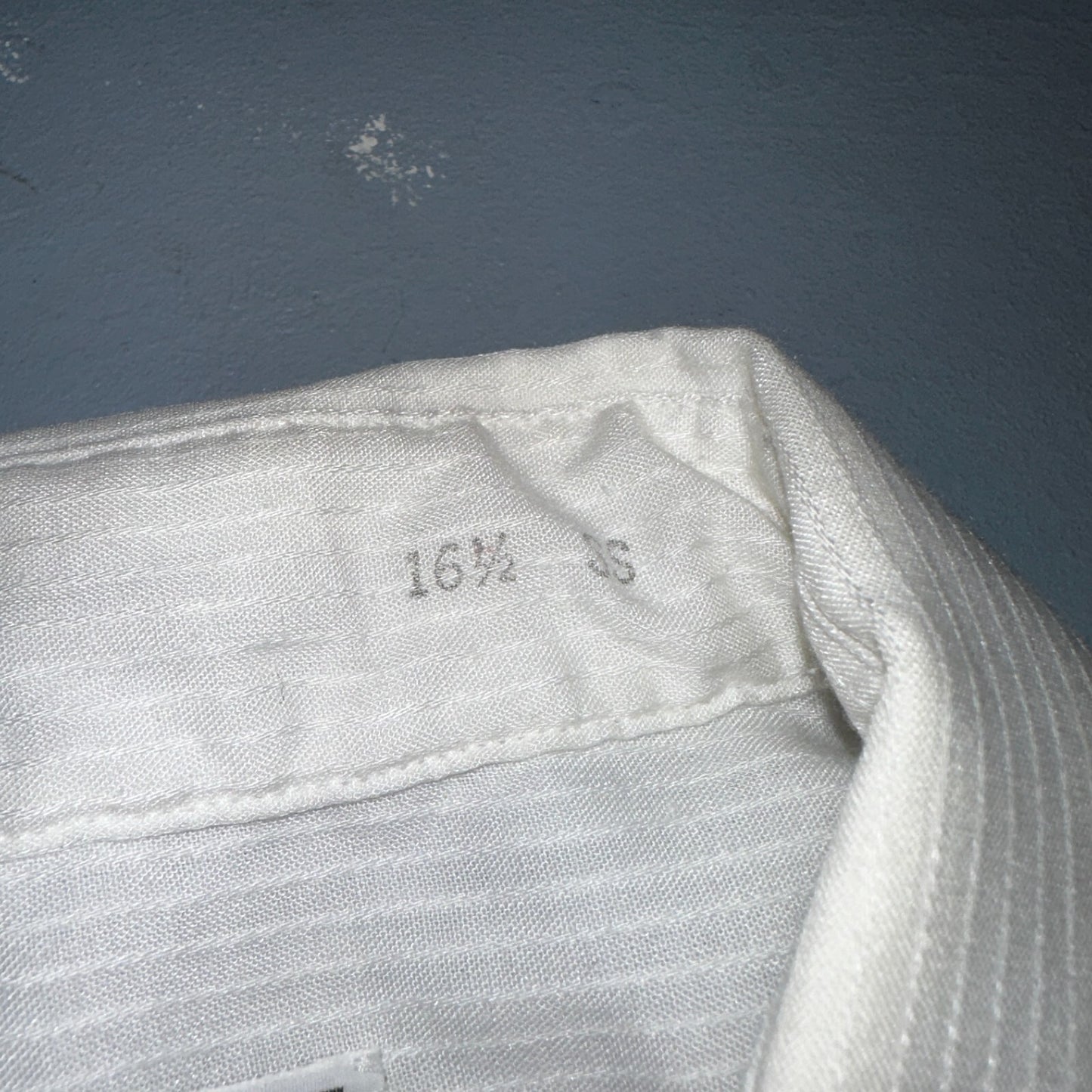 Christian Dior VTG Button Shirt Short Sleeve Men’s 16.5 Ivory Basic 80s 1980s