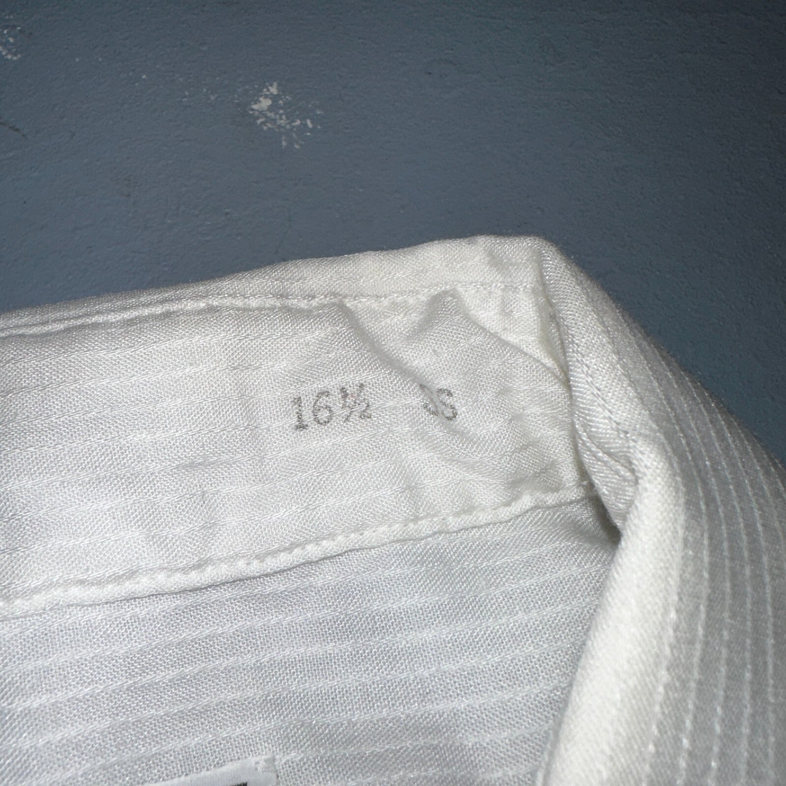 Christian Dior VTG Button Shirt Short Sleeve Men’s 16.5 Ivory Basic 80s 1980s