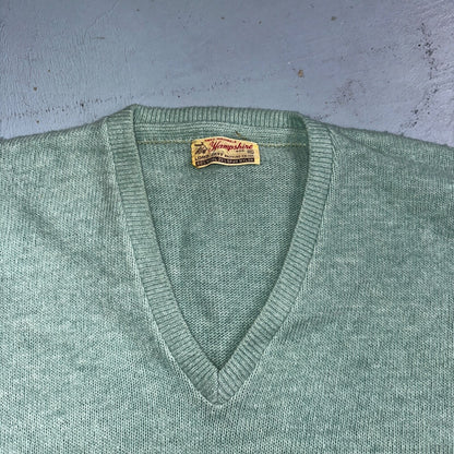Lord Jeff Hampshire VTG 50s Knit XL Teal Green 1950s 60s Rockabilly Wool