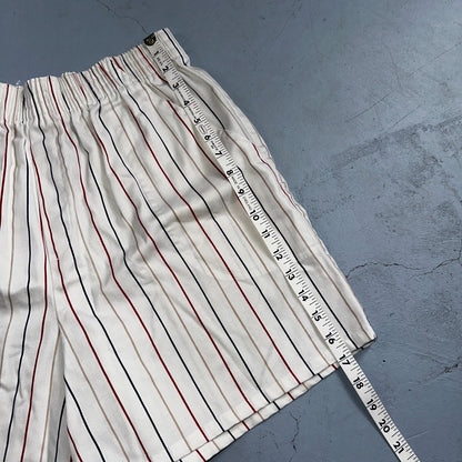 Cabin Creek Shorts Womens 12 Red White Striped Front Cotton Blend High Rise