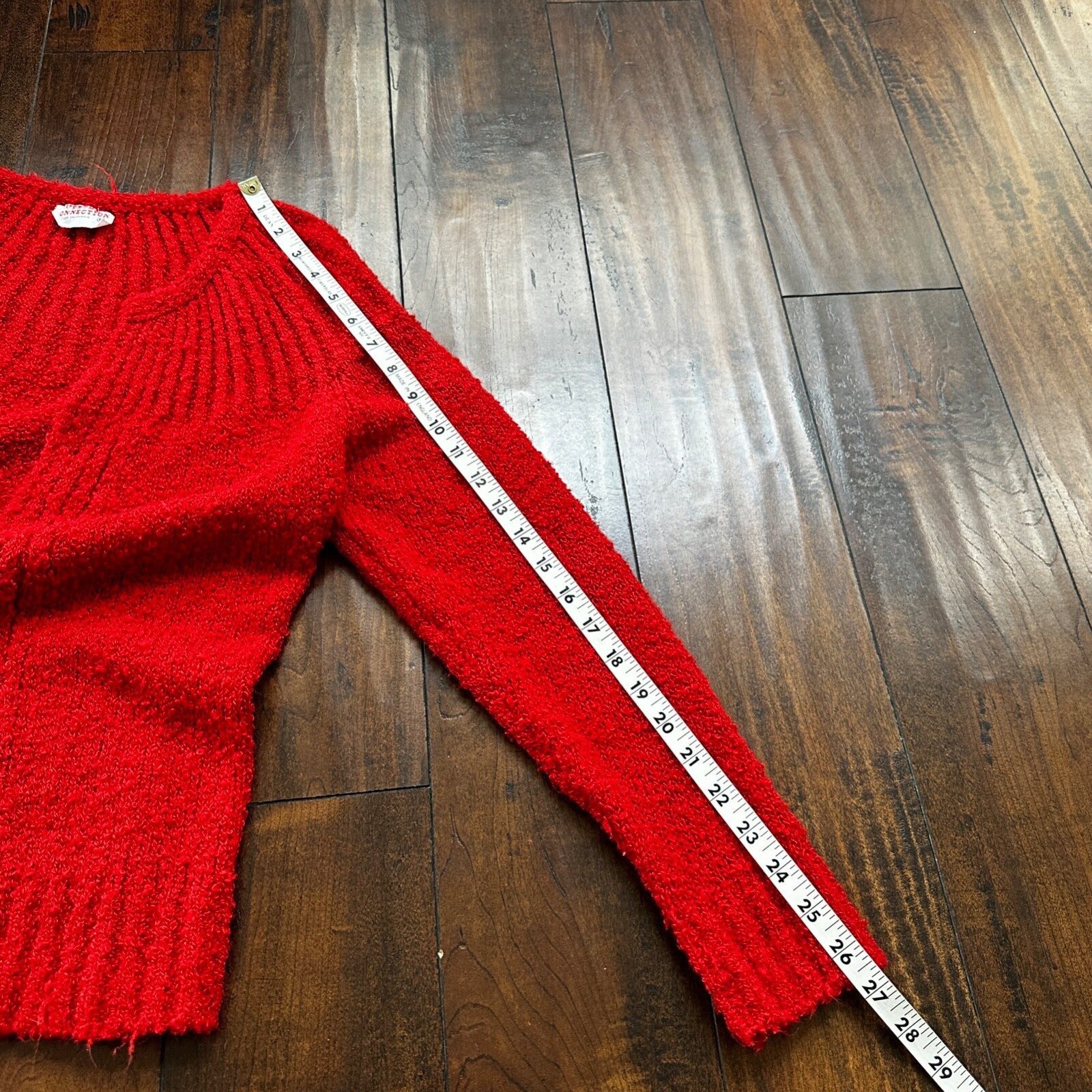 VTG Western Connection Sweater Red Women's M Rockabilly Terry Cotton Look