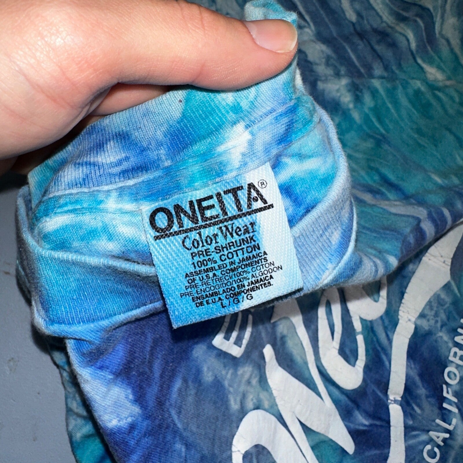 Oneita Enjoy Weed VTG T Shirt Tye Dye Single Stitch Stoner Funny Hippie Spirt