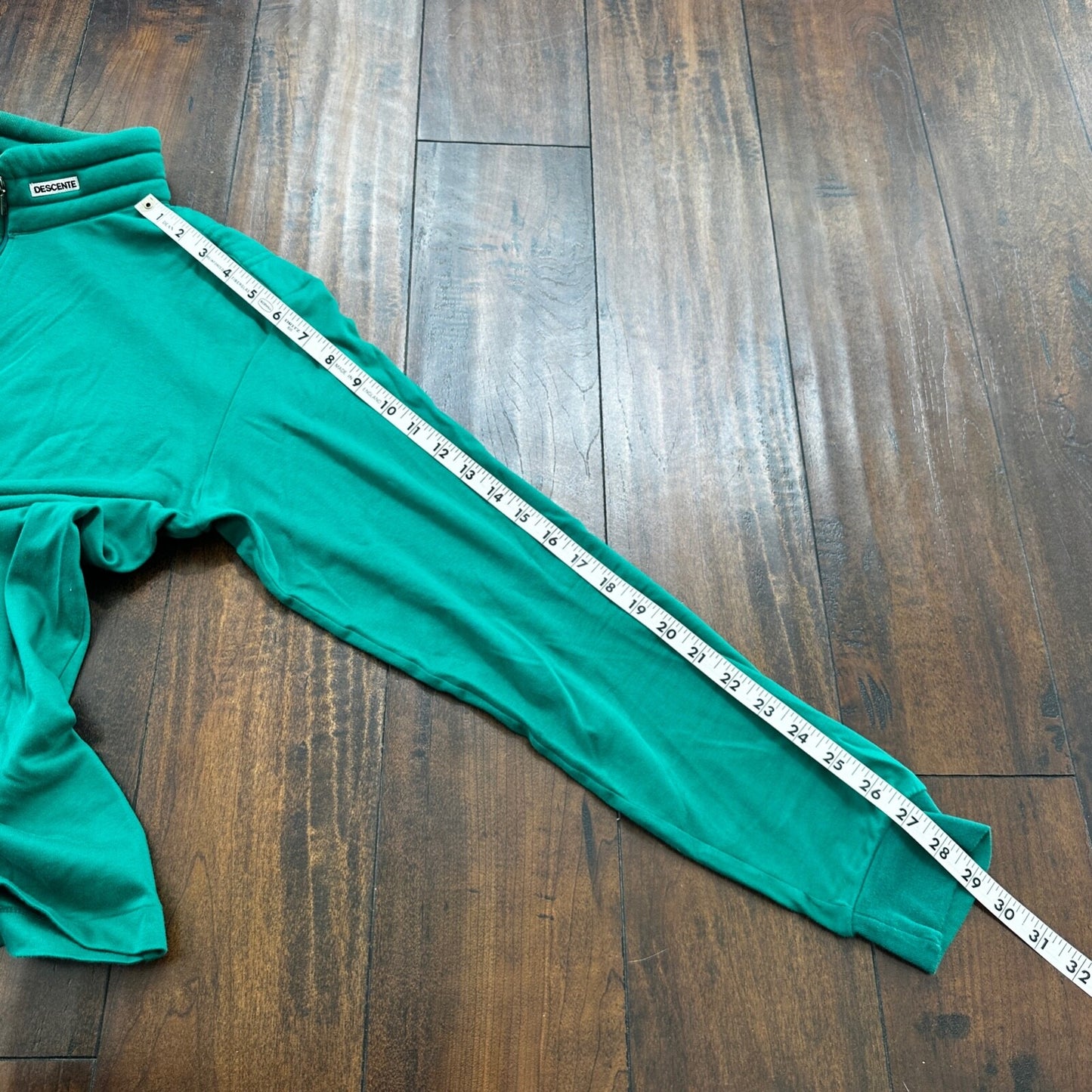 VTG Descente Mens Medium Green Long Sleeve Pullover Quarter Zip 80s 90s Japan
