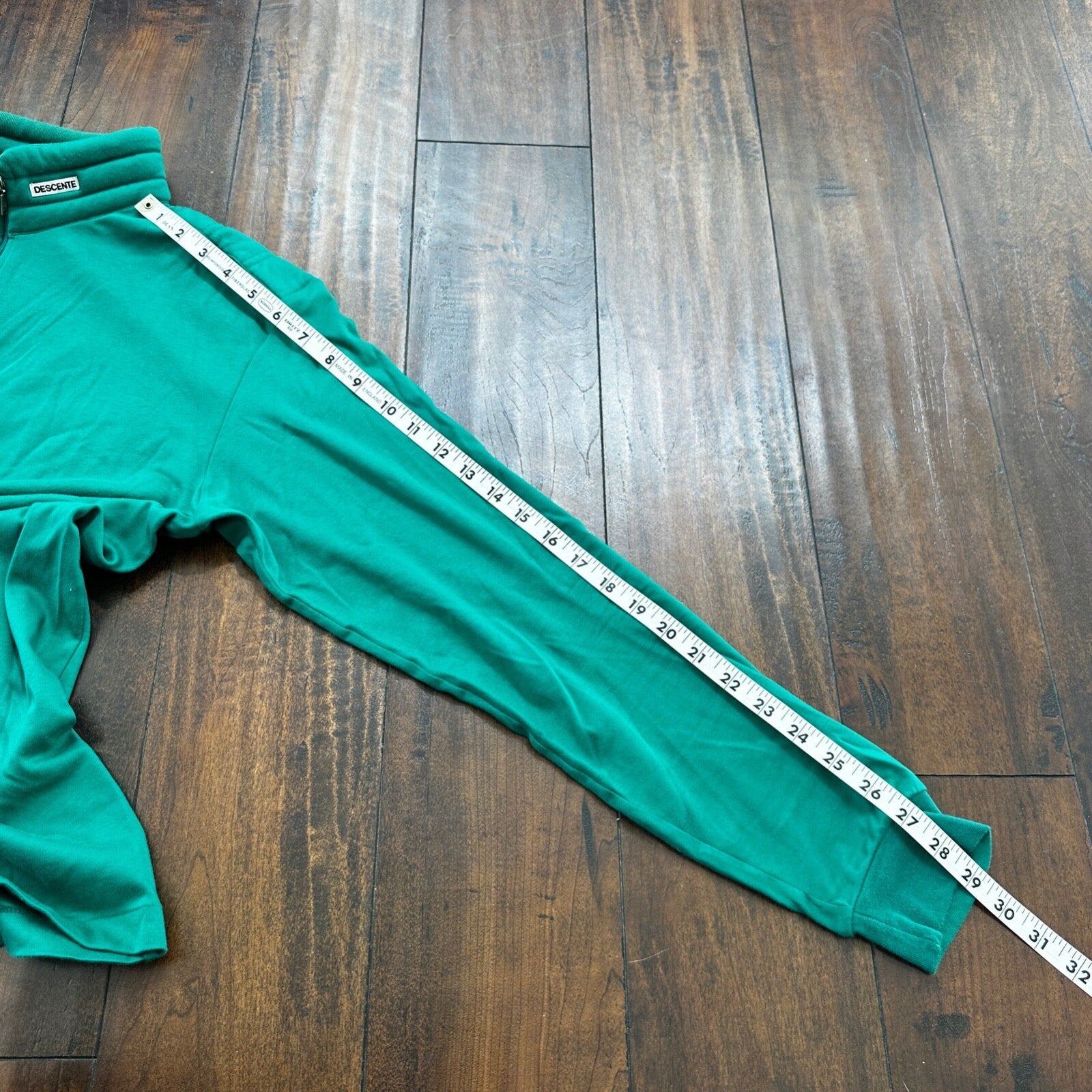VTG Descente Mens Medium Green Long Sleeve Pullover Quarter Zip 80s 90s Japan