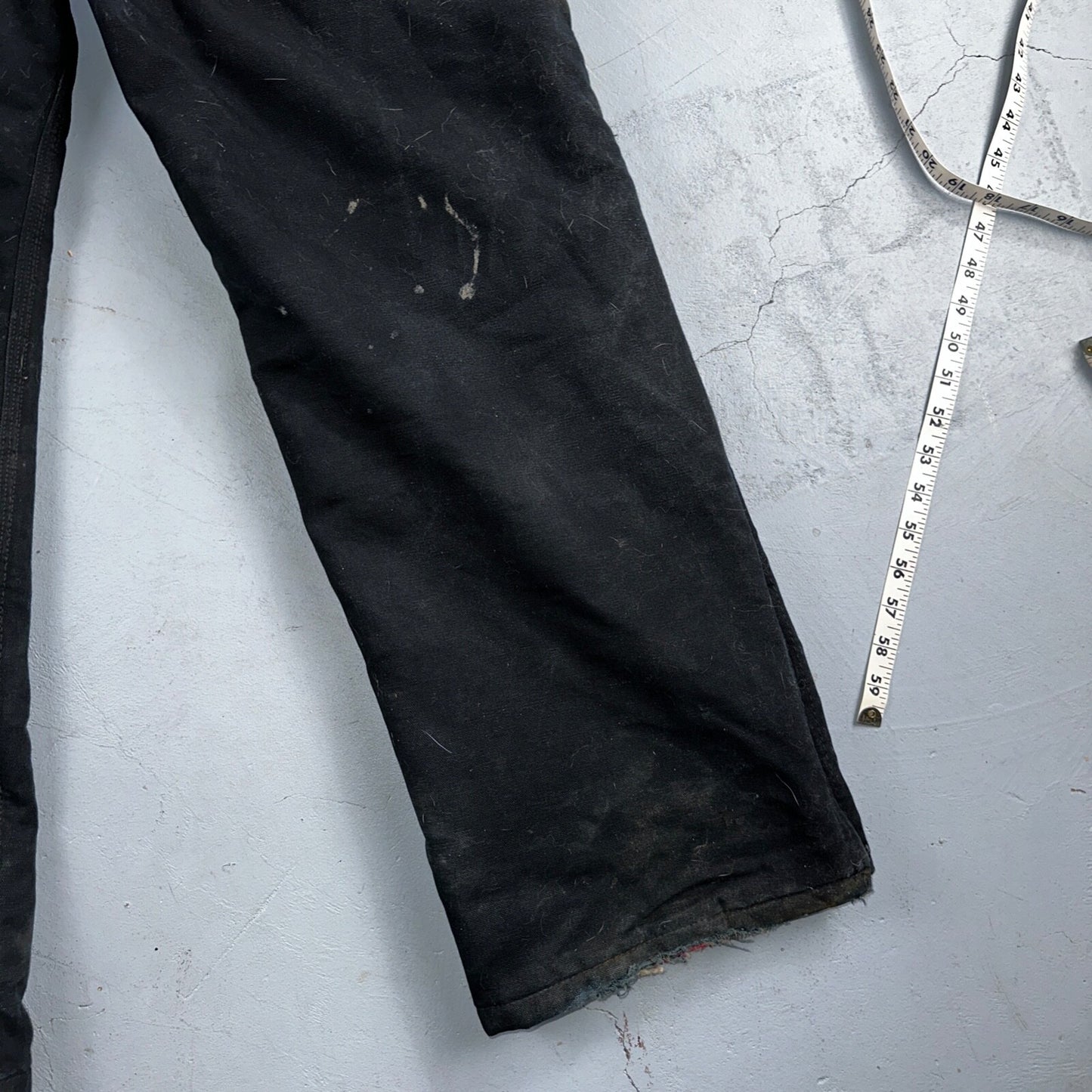 Carhartt Overalls Black Canvas Carpenter Lined R02 BLK USA Made Men’s 34x32