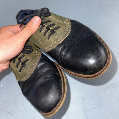 Cole Haan Carter Mens 8.5 M Black Brown Leather Oxford Worn Shoes