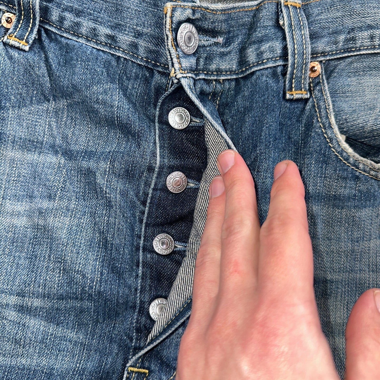 Levis 501 Vintage Y2K XX Straight Leg Jeans Blue Med Wash 36x30 Act 35x29