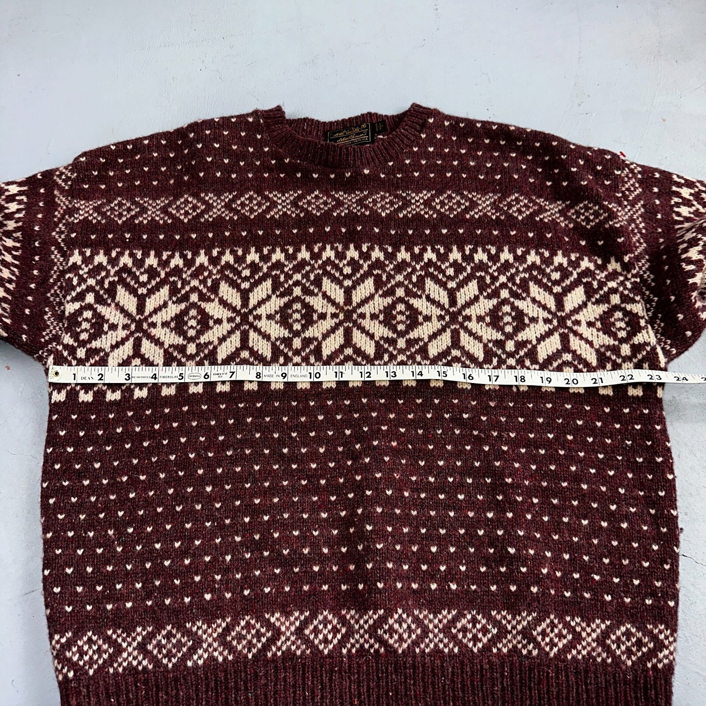 Eddie Bauer Vintage 90s Womens Large Wool Nordic Fair Isle Pullover Sweater