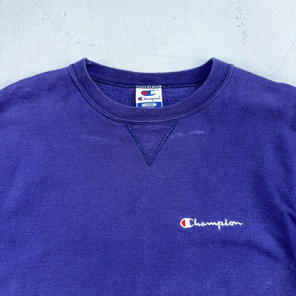 Champion 90s M Sweatshirt VTG Crewneck Blue Medium Basic Simple Mexico